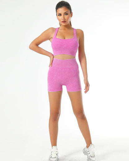 Isabella Seamless Scrunch Shorts - Pink