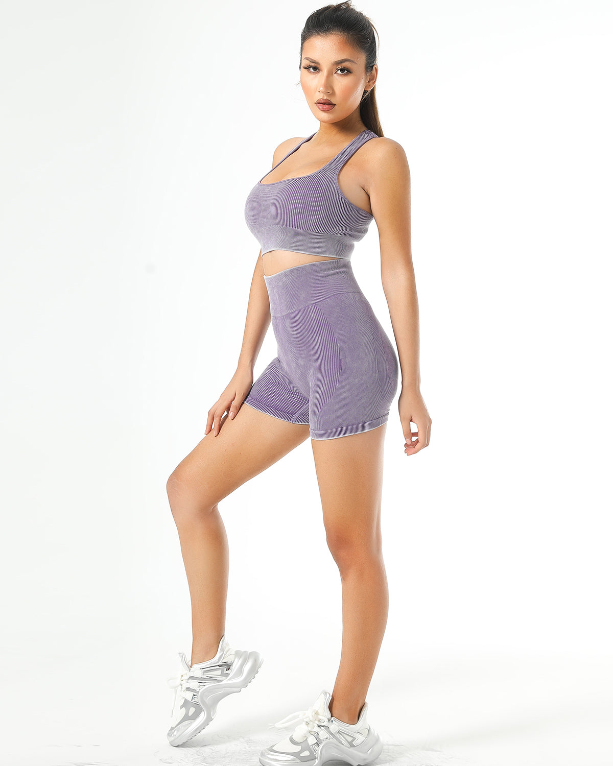 Isabella Seamless Scrunch Shorts - Purple