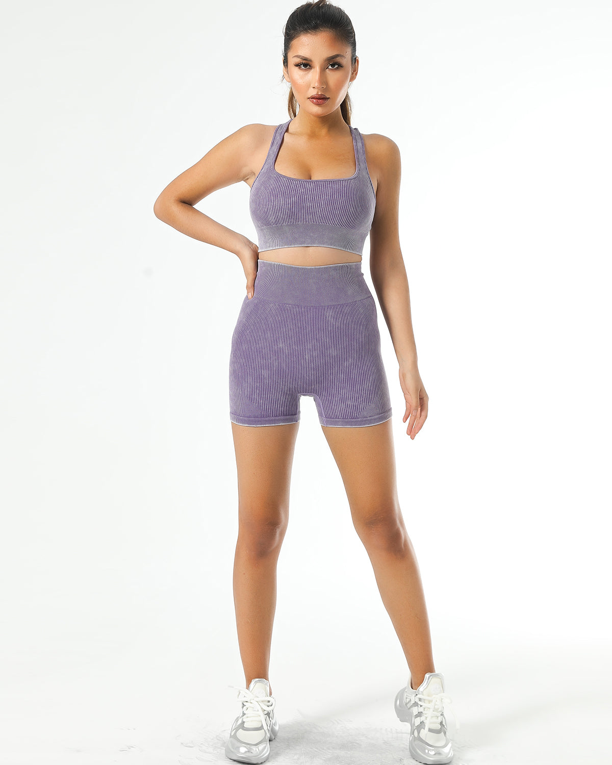 Isabella Seamless Scrunch Shorts - Purple