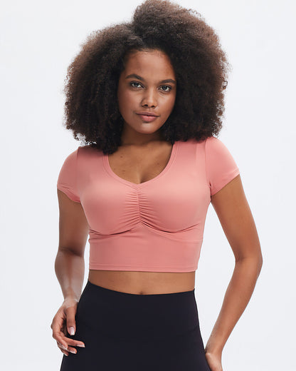 Janelle Crop Top - Peach