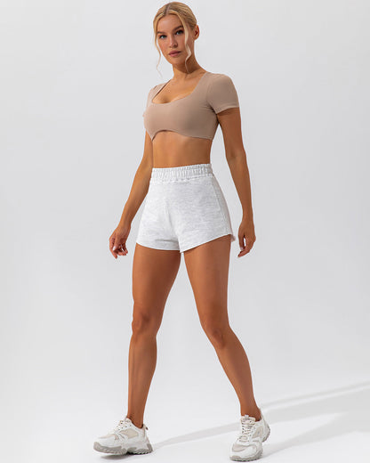 Kaia Athleisure Shorts - Heather Grey