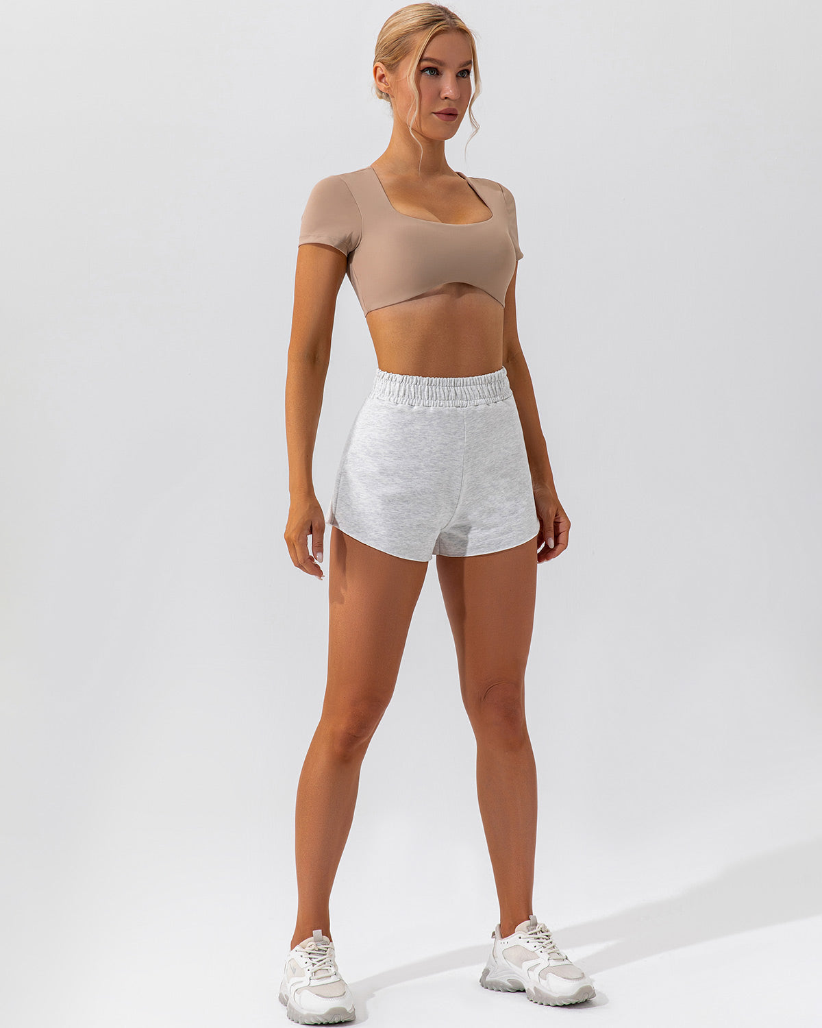 Kaia Athleisure Shorts - Heather Grey