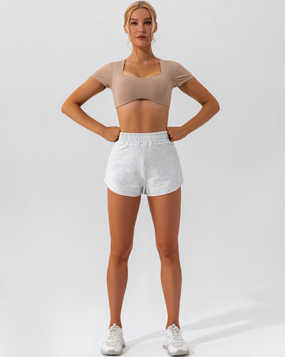 Kaia Athleisure Shorts - Heather Grey