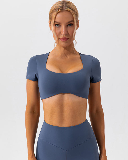 Kaia Crop Top - Slate Blue