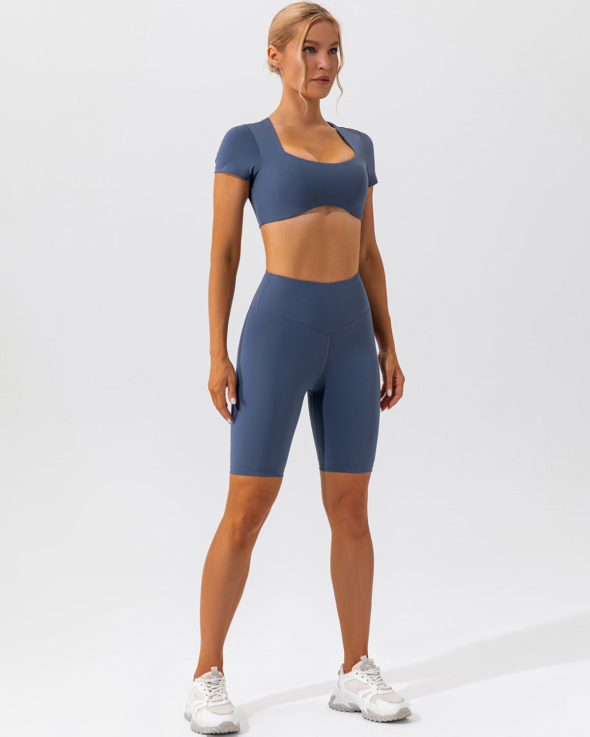 Kaia Crop Top - Slate Blue