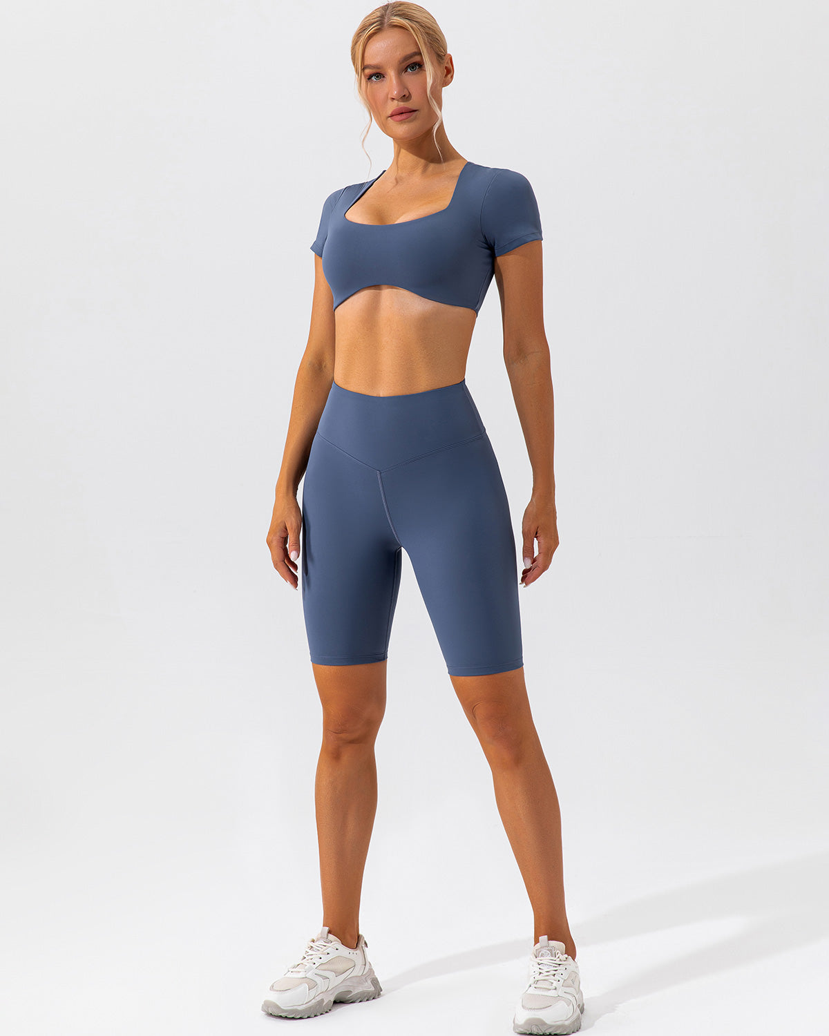 Kaia Crop Top - Slate Blue