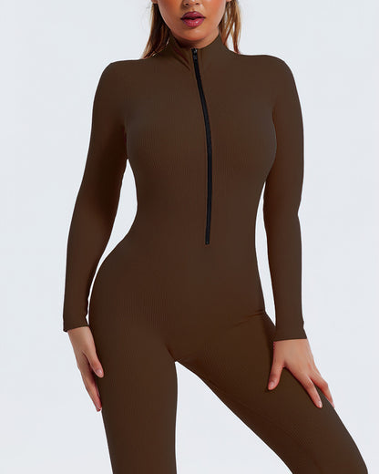 Kendra Seamless Jumpsuit - Brown