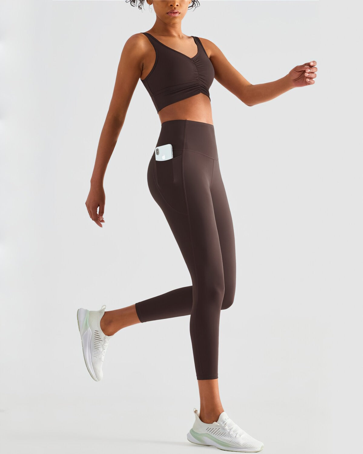 Kiana Pocket Leggings - Brown