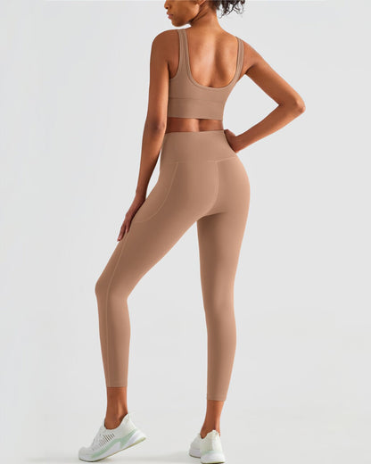 Kiana Pocket Leggings - Tan