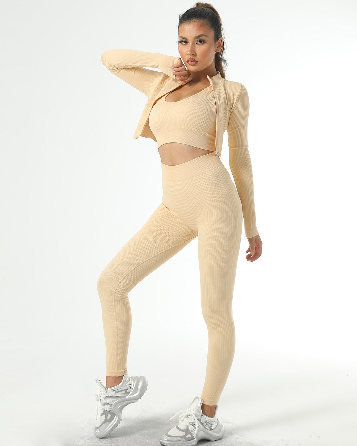 Kylee Seamless Scrunch Leggings - Beige