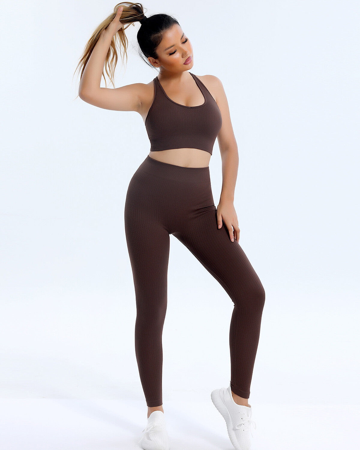 Kylee Seamless Scrunch Leggings - Brown