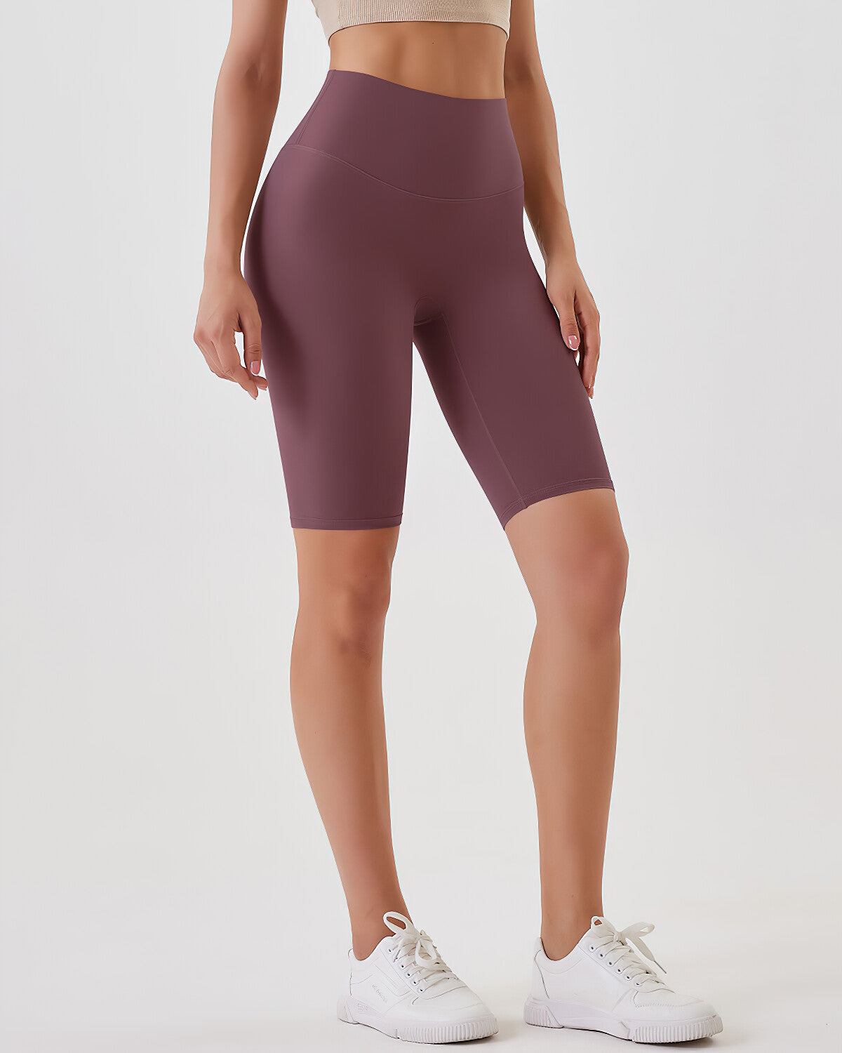 Lara Seamless Biker Shorts - Eggplant