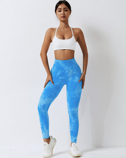 Leslie Seamless Scrunch Leggings - Blue