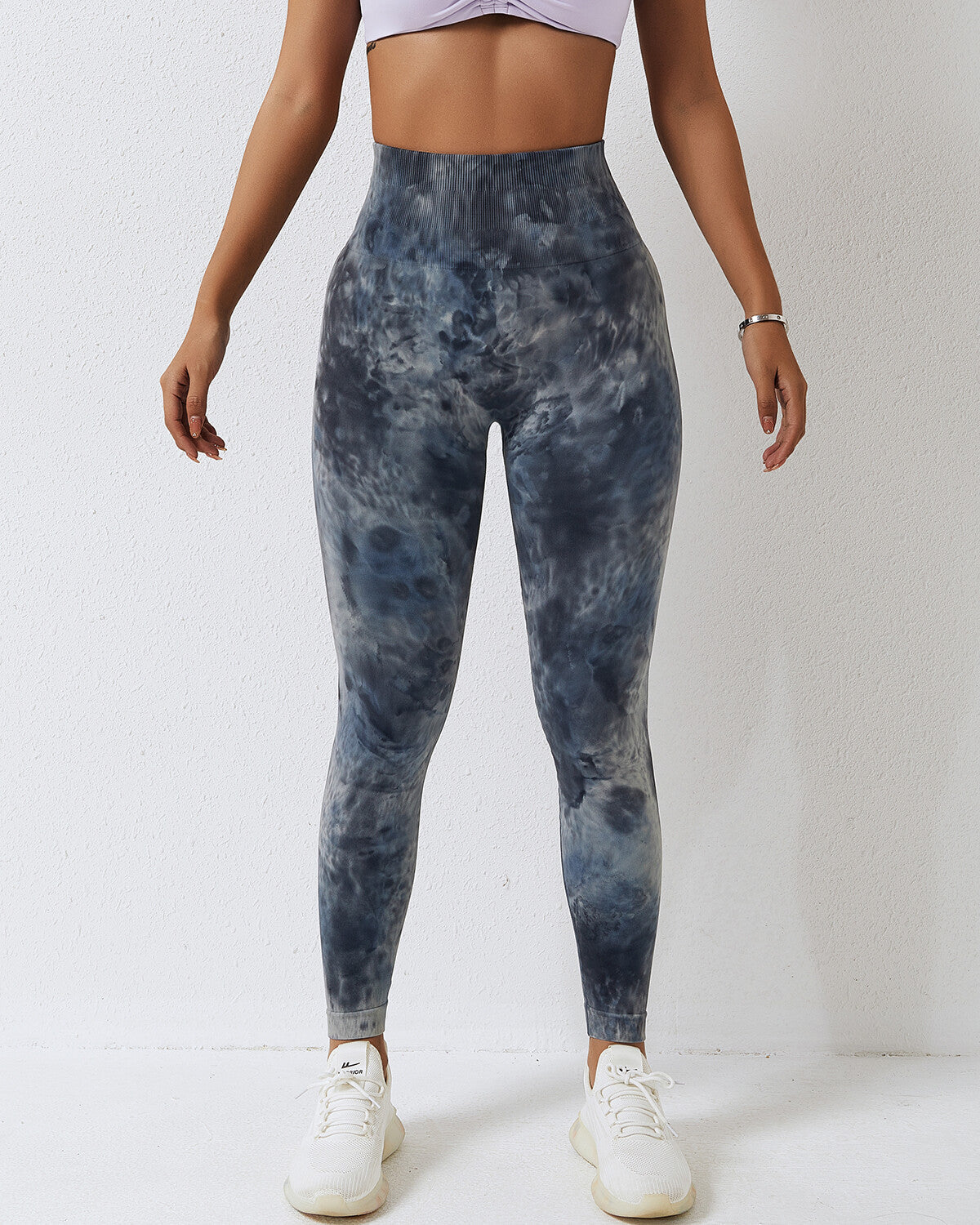 Leslie Seamless Scrunch Leggings - Blue Grey