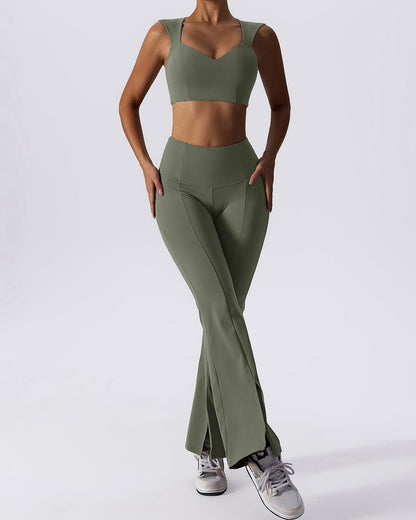 Nellie Flare Leggings - Green