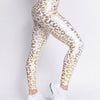 Nicola Metallic Leopard Leggings - White