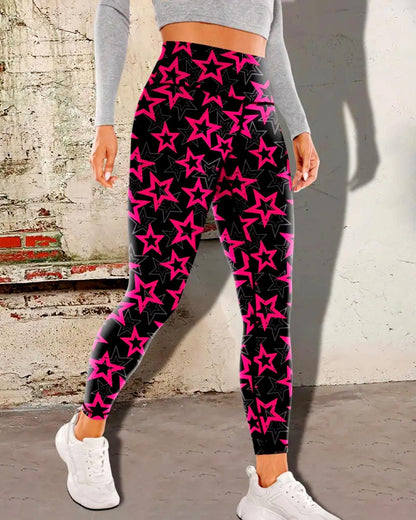 Pink Star Leggings