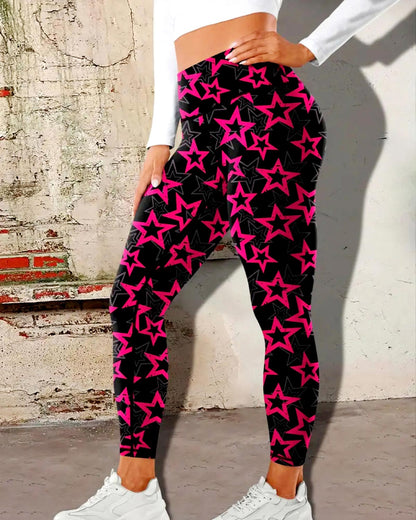 Pink Star Leggings