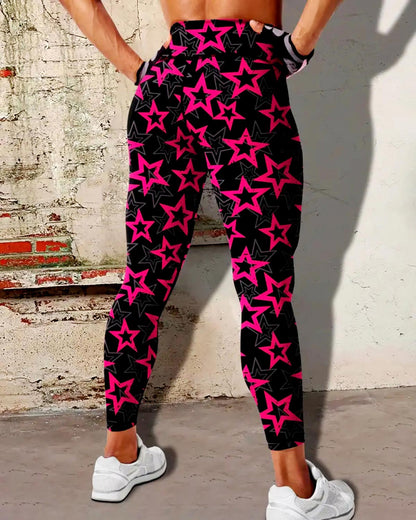 Pink Star Leggings