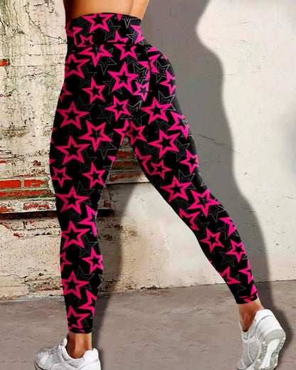 Pink Star Leggings