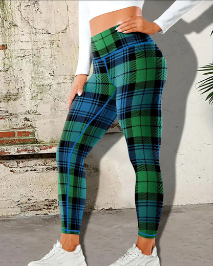 Remix Plaid Leggings - Evergreen