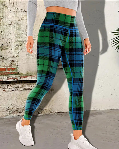 Remix Plaid Leggings - Evergreen