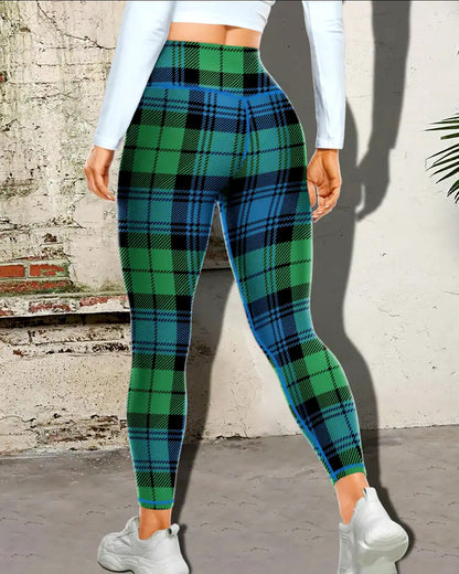 Remix Plaid Leggings - Evergreen