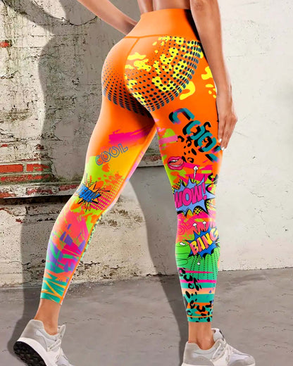 Retro Crush Leggings - Orange