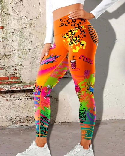 Retro Crush Leggings - Orange