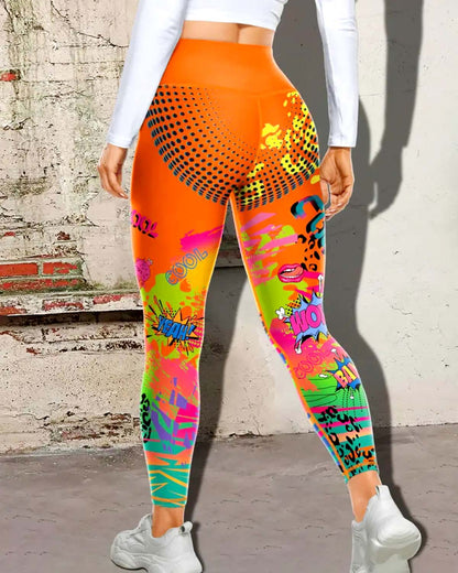 Retro Crush Leggings - Orange