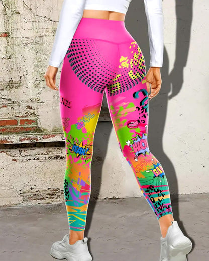 Retro Crush Leggings - Pink