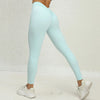 V-back Scrunch Seamless Leggings - Ice Blue