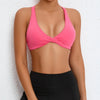 Halter Neckline Chest Twist Workout Top With Chest Pads - Dusty Pink