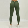 V-back Scrunch Seamless Leggings - Army Green