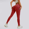 Scrunch Pocket Leggings - Red