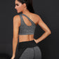 Harriet Single Strap Seamless Yoga Top - Dark Grey