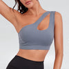 Harriet Single Strap Seamless Yoga Top - Light Grey