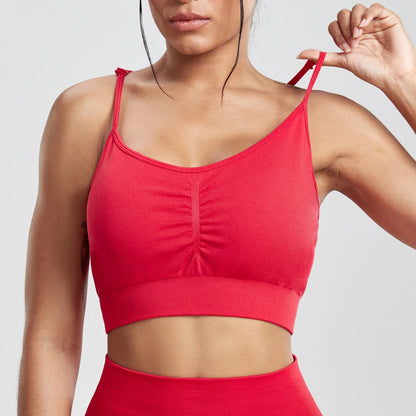 Seamless Scrunch Bra - Red