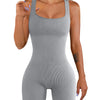 Ribbed Bodycon Romper - Grey