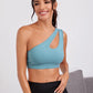 Harriet Single Strap Seamless Yoga Top - Sky Blue