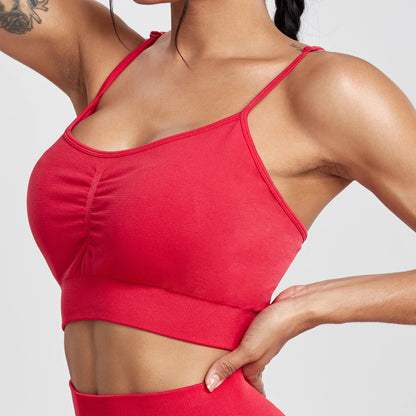 Seamless Scrunch Bra - Red