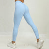 V-back Scrunch Seamless Leggings - Sky blue