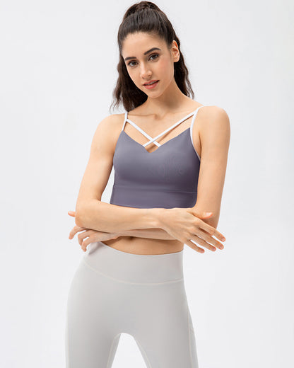 Sarah Sports Bra - Purple Grey