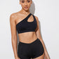 Harriet Single Strap Seamless Yoga Top - Black