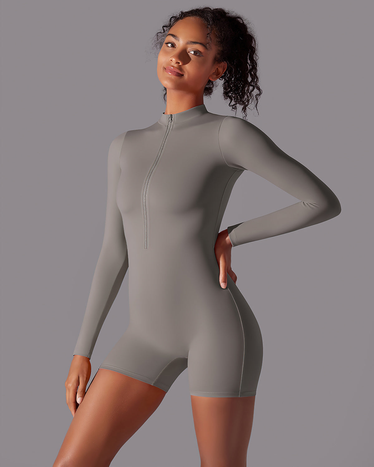 Scarlett Seamless Jumpsuit - Stone Gray