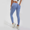 Scrunch Pocket Leggings - Sky Blue