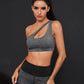 Harriet Single Strap Seamless Yoga Top - Dark Grey