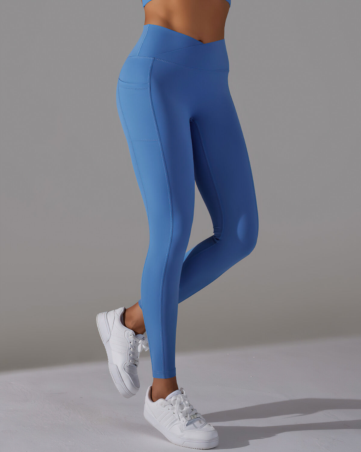 Selene Seamless Pocket Scrunch Leggings - Blue