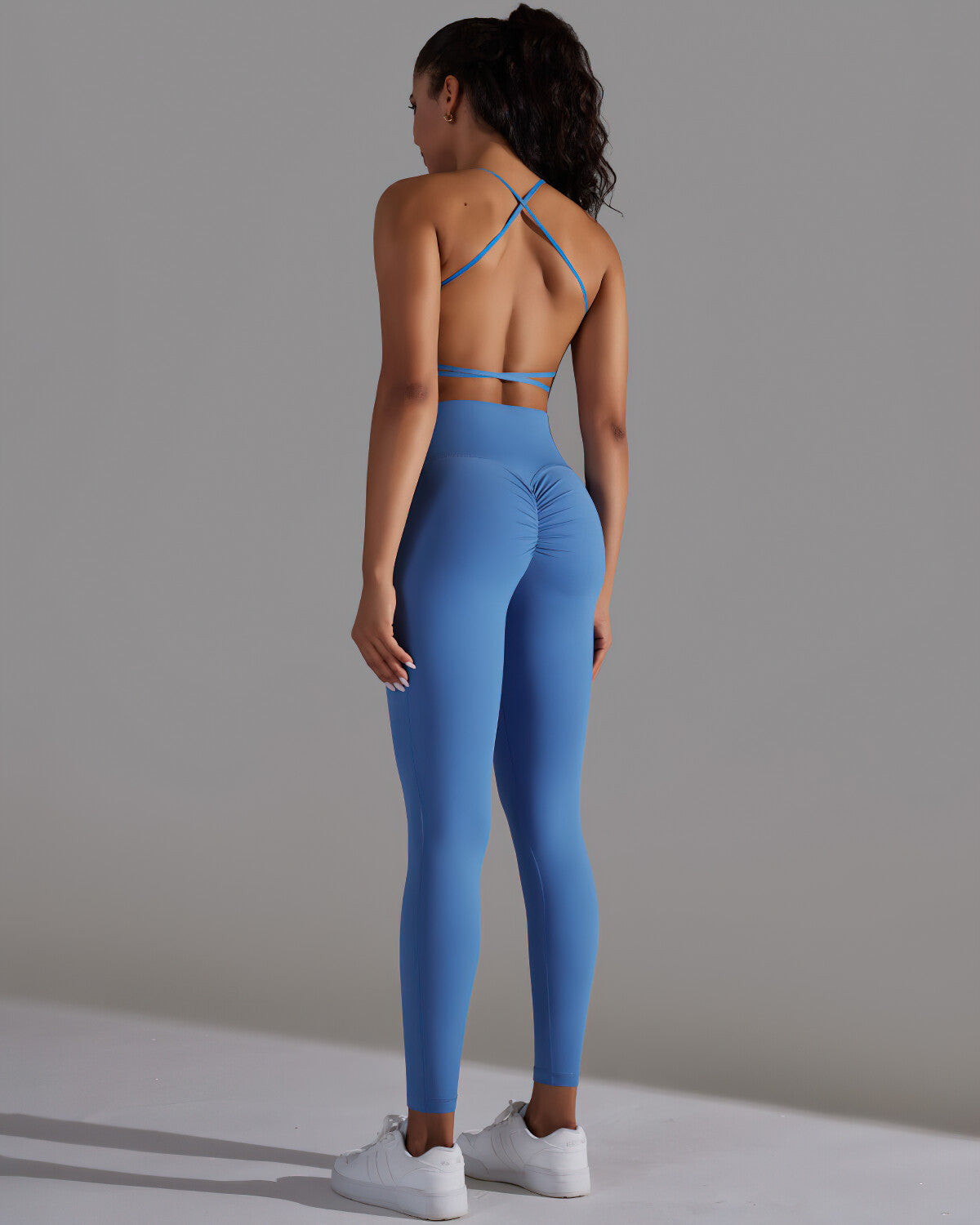 Selene Seamless Pocket Scrunch Leggings - Blue