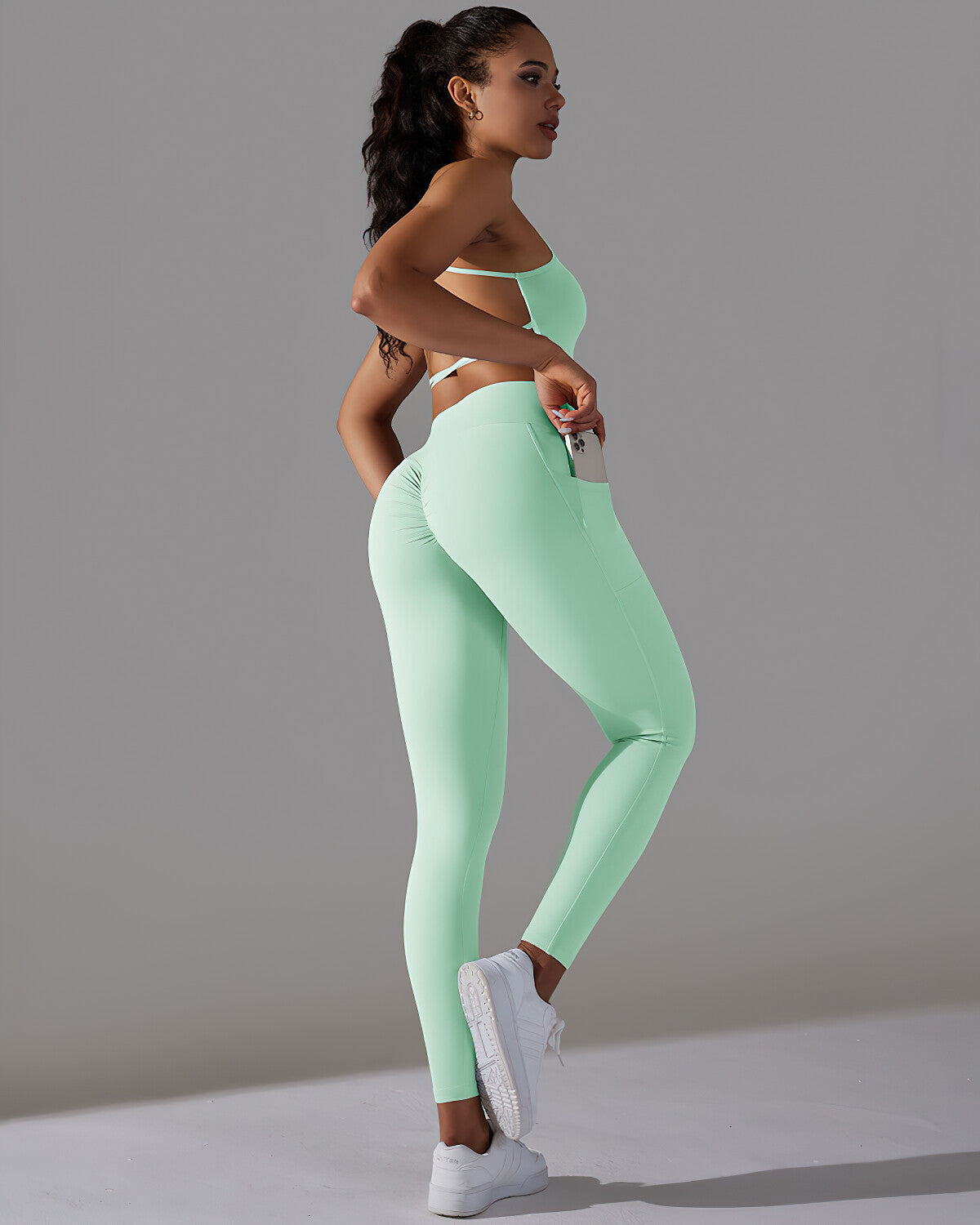 Selene Seamless Pocket Scrunch Leggings - Green